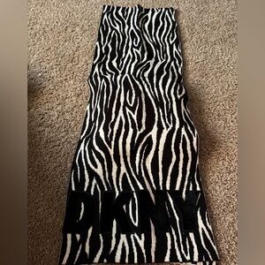 DKNY Black and White Zebra Print Extra Long Scarf